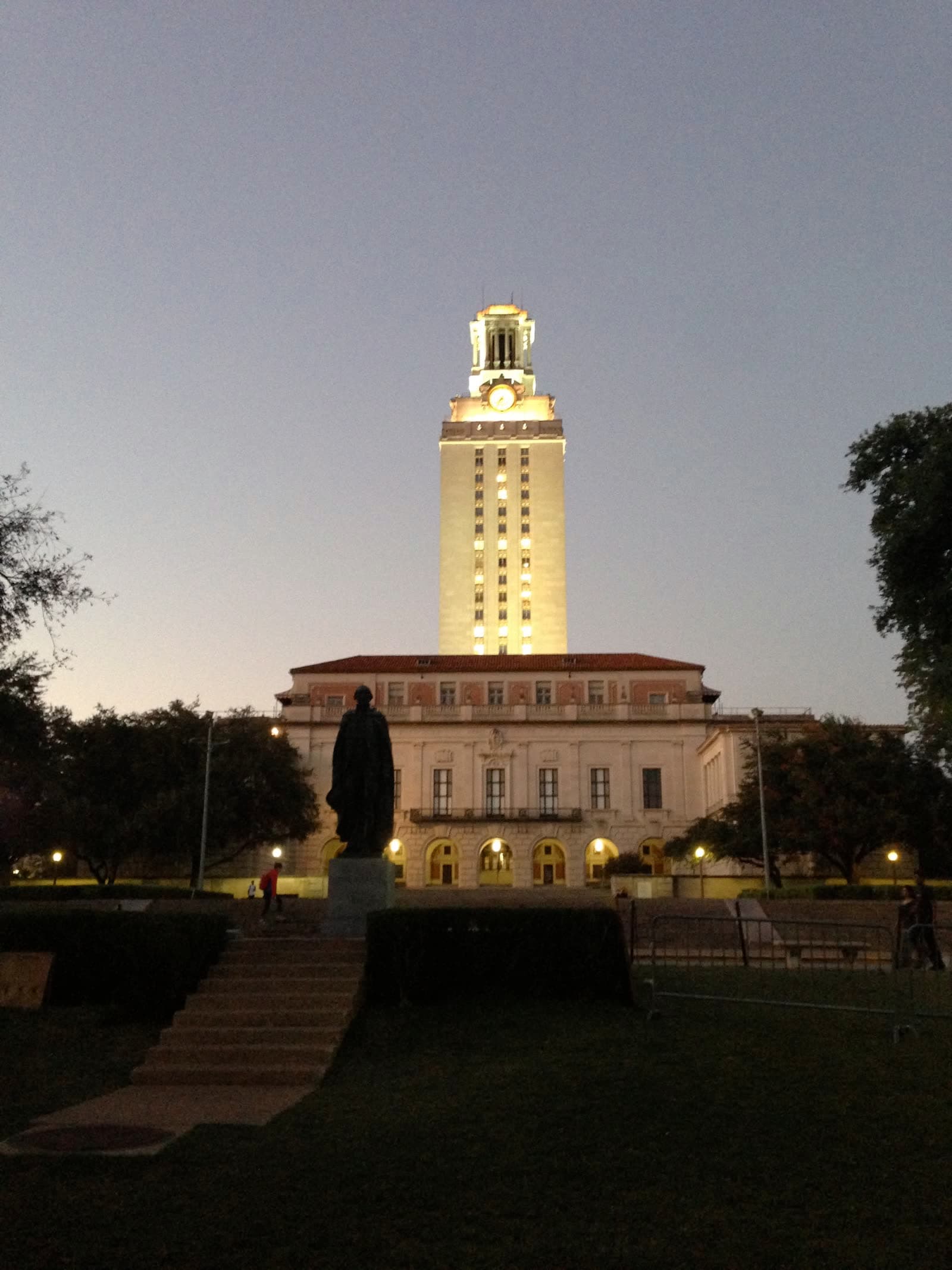 The University of Texas Tower at dusk